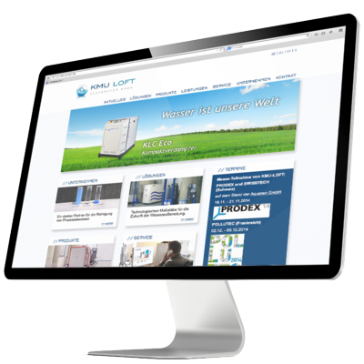 Neue Website der KMU LOFT Cleanwater GmbH – entwickelt von der atw:kommunikation (2013)