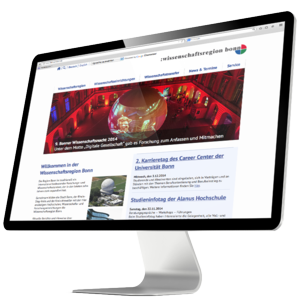 Website der Wissenschaftsregion Bonn